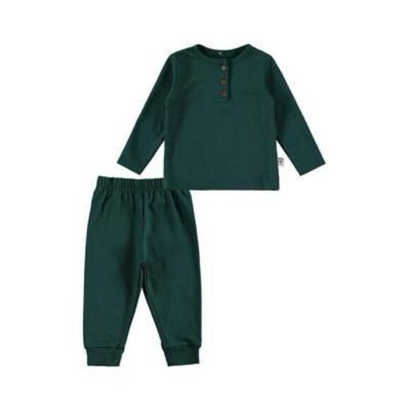 Chickpea Baby Boys Henley Top and Joggers, 2 Piece Set - Green Size 12M - Picture 1 of 3